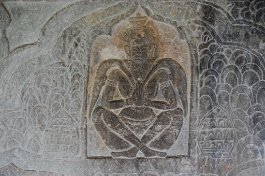 Angkor Wat Carving of Rishi at Angkor Wat