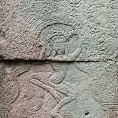 Banteay Kdei - Hall of Dancers Flachrelief einer tanzenden Apsara in der Halle der Tänzerinnen im Banteay Kdei Temple / Bas relief of a dancing Apsara on the Hall of Dancers at Banteay Kdei