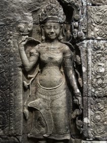 Devata of Banteay Kdei Devata Skulptur an der Innenwand im Tempel Banteay Kdei / Devata sculpture on inner wall at Banteay Kdei Temple