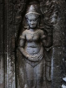 Devata of Banteay Kdei Devata Skulptur an der Innenwand im Tempel Banteay Kdei / Devata sculpture on inner wall at Banteay Kdei Temple