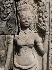 Devata of Banteay Kdei Flachrelief einer Devata im Banteay Kdei Tempel / Bas Relief of a Devata at Banteay Kdei Temple