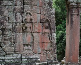 Banteay Kdei - Walls Seitliche Wand am westlichen Eingang, Banteay Kdei Tempel / Side wall at western entrance, Banteay Kdei Temple