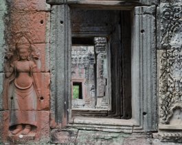 Banteay Kdei - Walls Verzierte Wand und Fenter im Tempel Banteay Kdei / Decorated Wall and Window at Banteay Kdei Temple