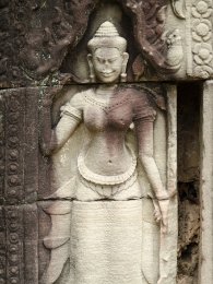 Banteay Prei Skulptur einer Devata-Apsara im Banteay Prei Tempel / Sculpture of a Devata-Apsara at Banteay Prei Temple