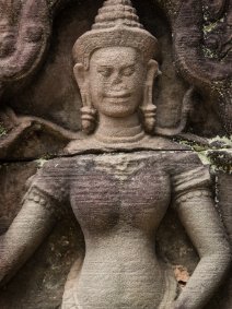 Banteay Prei Skulptur einer Devata im Banteay Prei Tempel / Sculpture of a Devata at Banteay Prei Temple