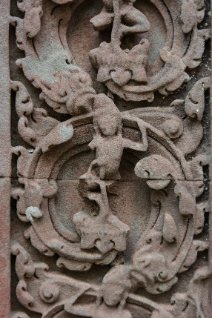 Chau Say Tevoda Carving Verzierung auf einer Säule im Chau Say Tevoda Temple / Ornament on a pillar at Chau Say Tevoda Temple