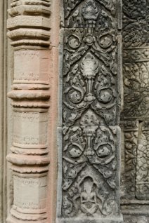 Chau Say Tevoda Pillar Säulen mit Verzierungen im Chau Say Tevoda Tempel / Pillars with carvings at Chau Say Tevoda Temple