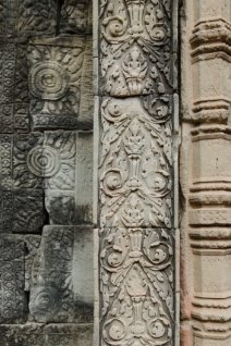 Chau Say Tevoda Pillar Säulen mit Verzierungen im Chau Say Tevoda Tempel / Pillars with carvings at Chau Say Tevoda Temple