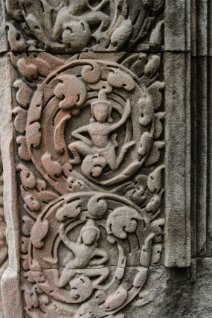 Chau Say Tevoda Carving Verzierungen auf einer Säule im Chau Say Tevoda Temple / Ornaments on a pillar at Chau Say Tevoda Temple