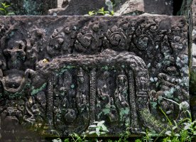 Preah Pithu Tempel T (481)  Fragment eines Reliefs im Tempel T (481) / Fragment of a relief  at temple T (481)